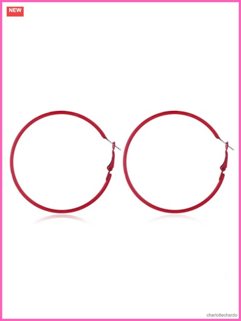 Retro Neon Fluorescence Hoop Earrings Clip On Link Chain Statement